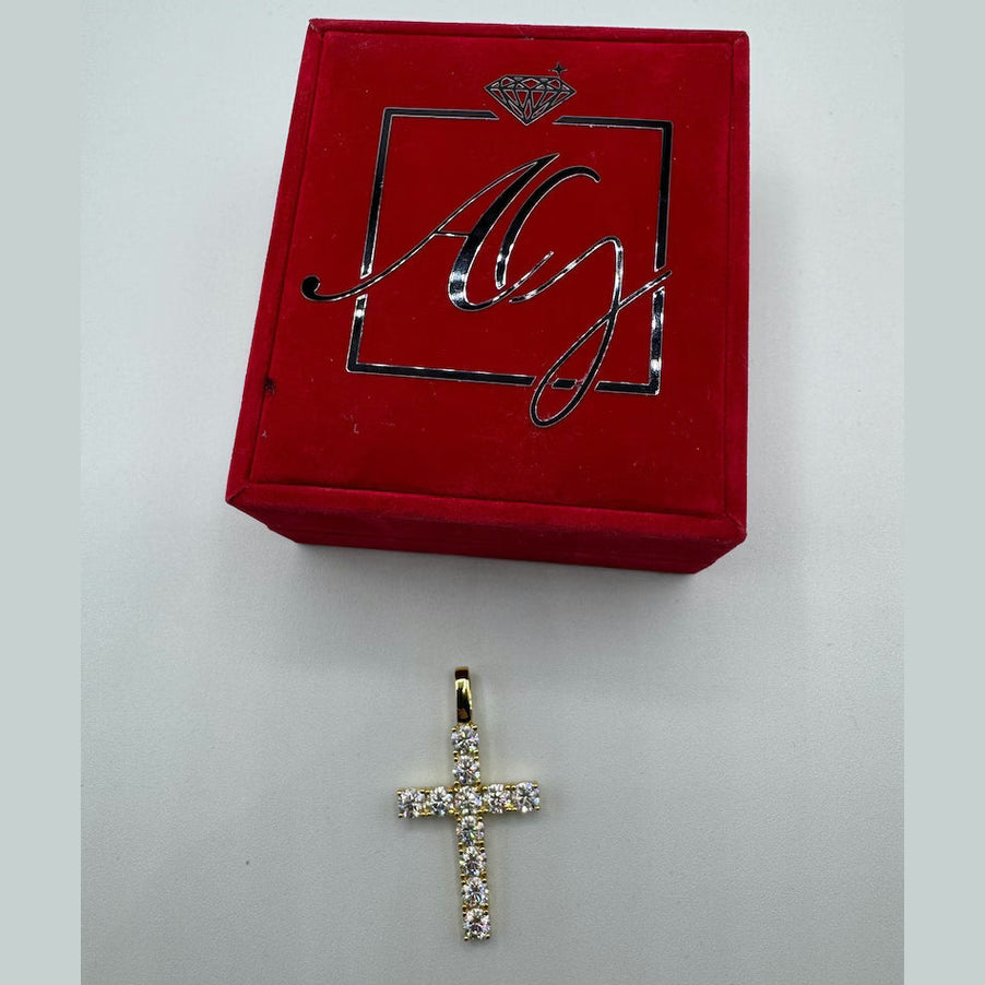 Moissanite Cross Pendant Necklace